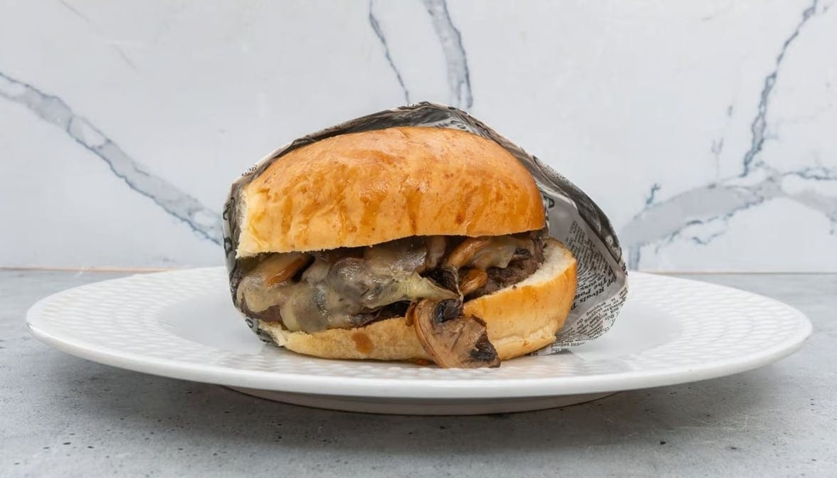 #4 Mushroom Swiss Burger.